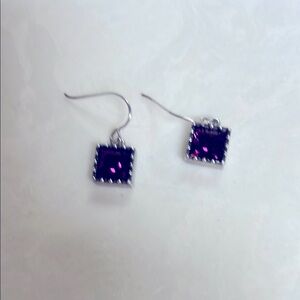 Elegant Purple Square Earrings